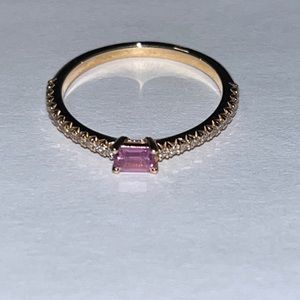 Tiffany Novo Horizon Ring 18k Rose Gold and Diamonds with Pink Sapphire Jewelry